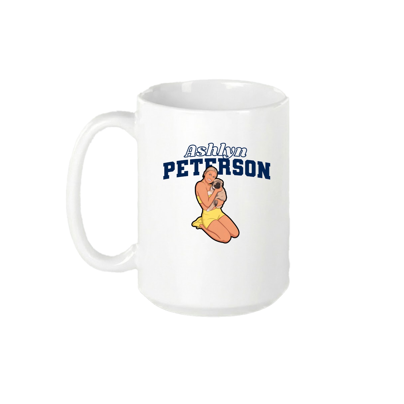 15oz Coffee Mug — Name Arch in White