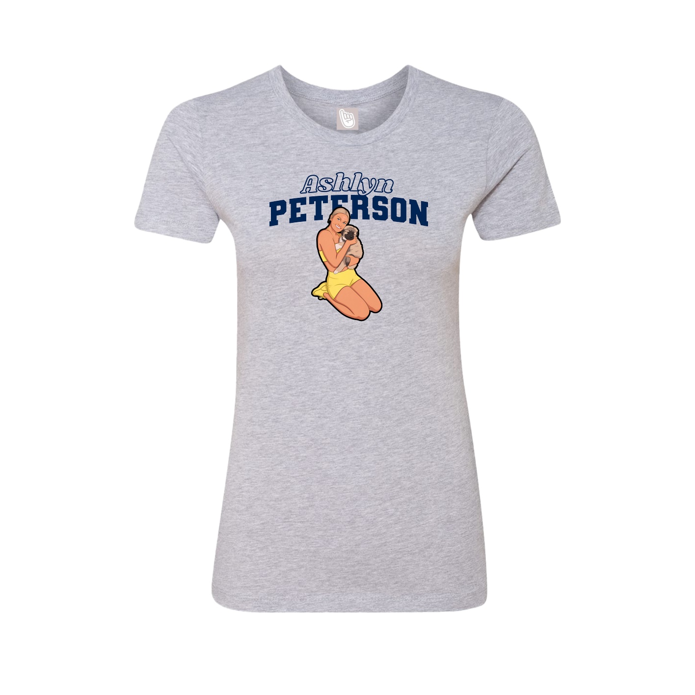 Fitted Women's Tee — Name Arch in Grey