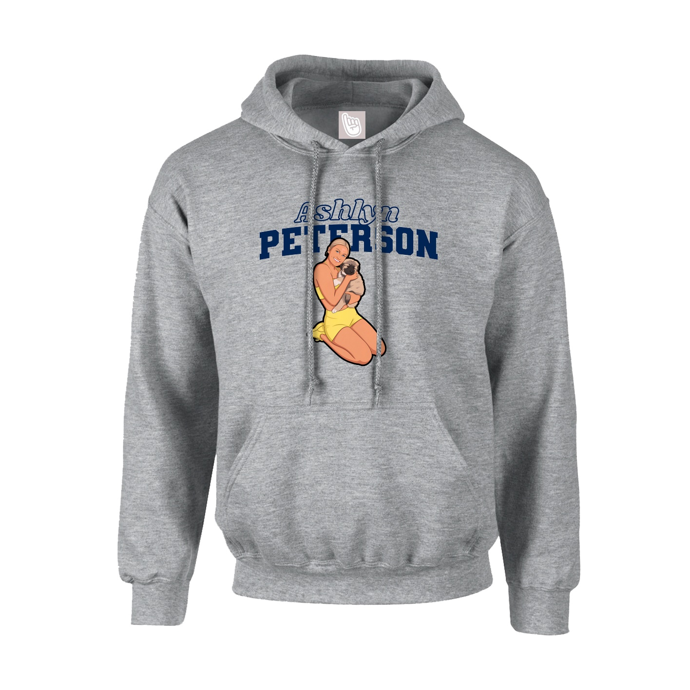 Youth Hoodie — Name Arch in Grey