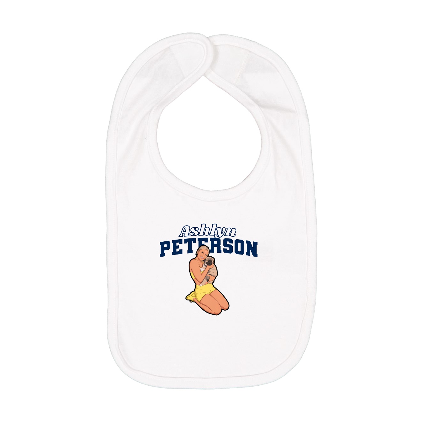 Infant Bib — Name Arch in White