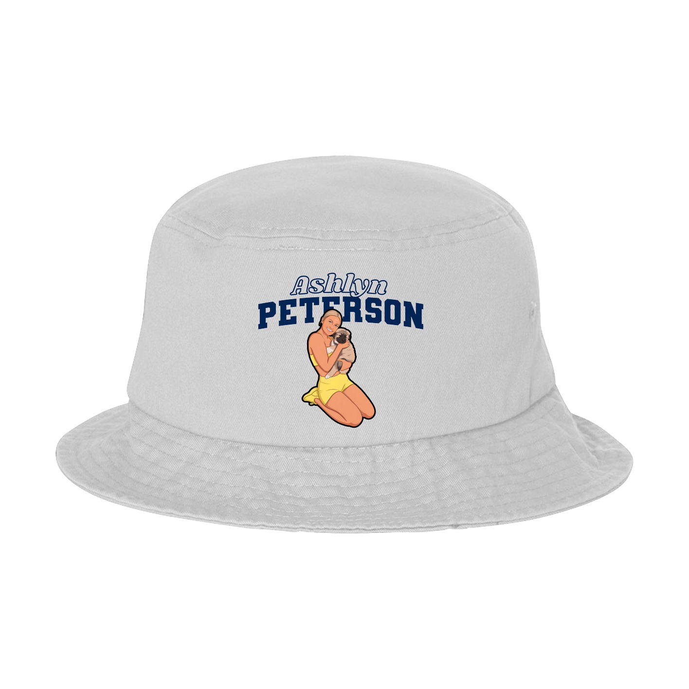 Bucket Cap — Name Arch in White