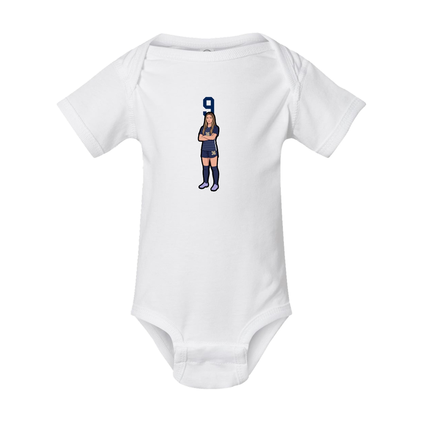 Baby Onesie — Number Top in White