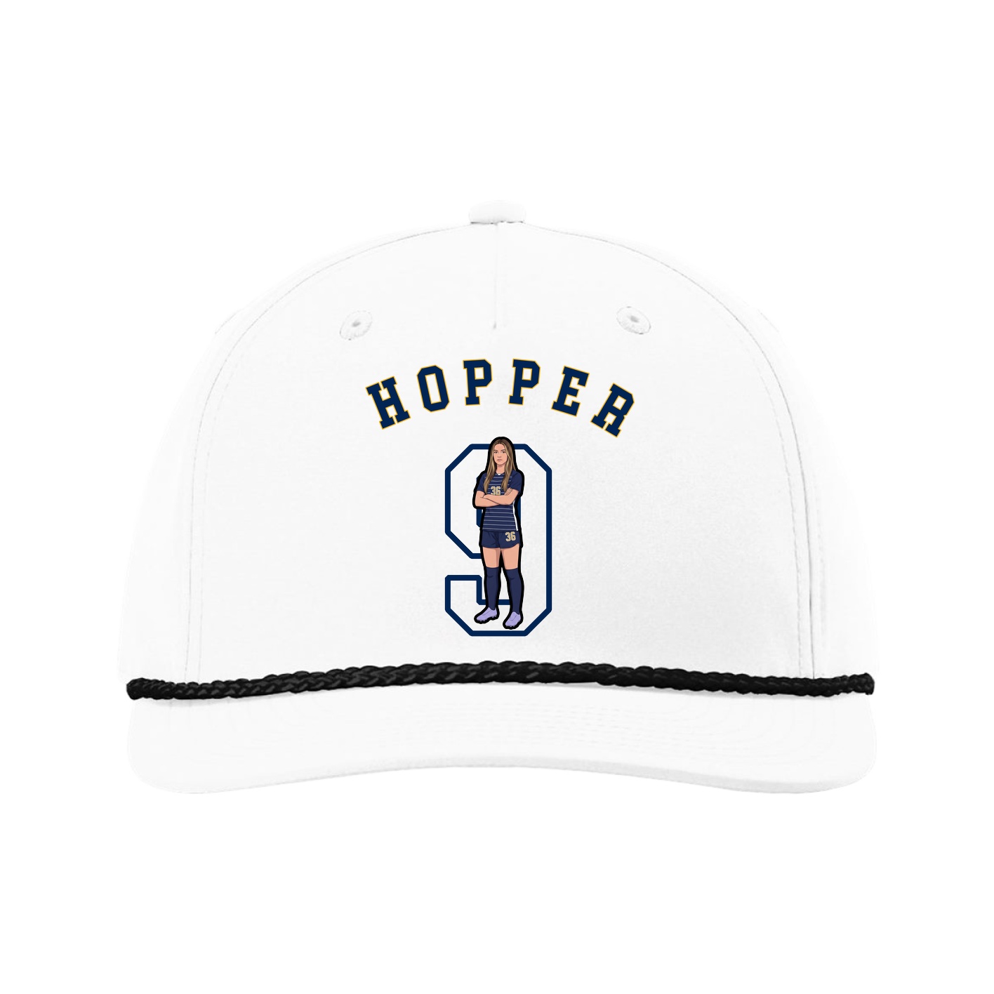 Five-Panel Classic Rope Cap — Shirsey Arch in White