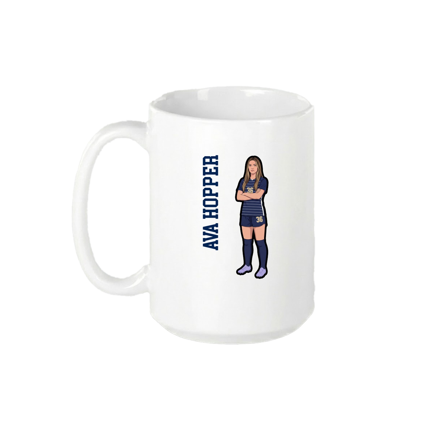 15oz Coffee Mug — Name Vertical in White