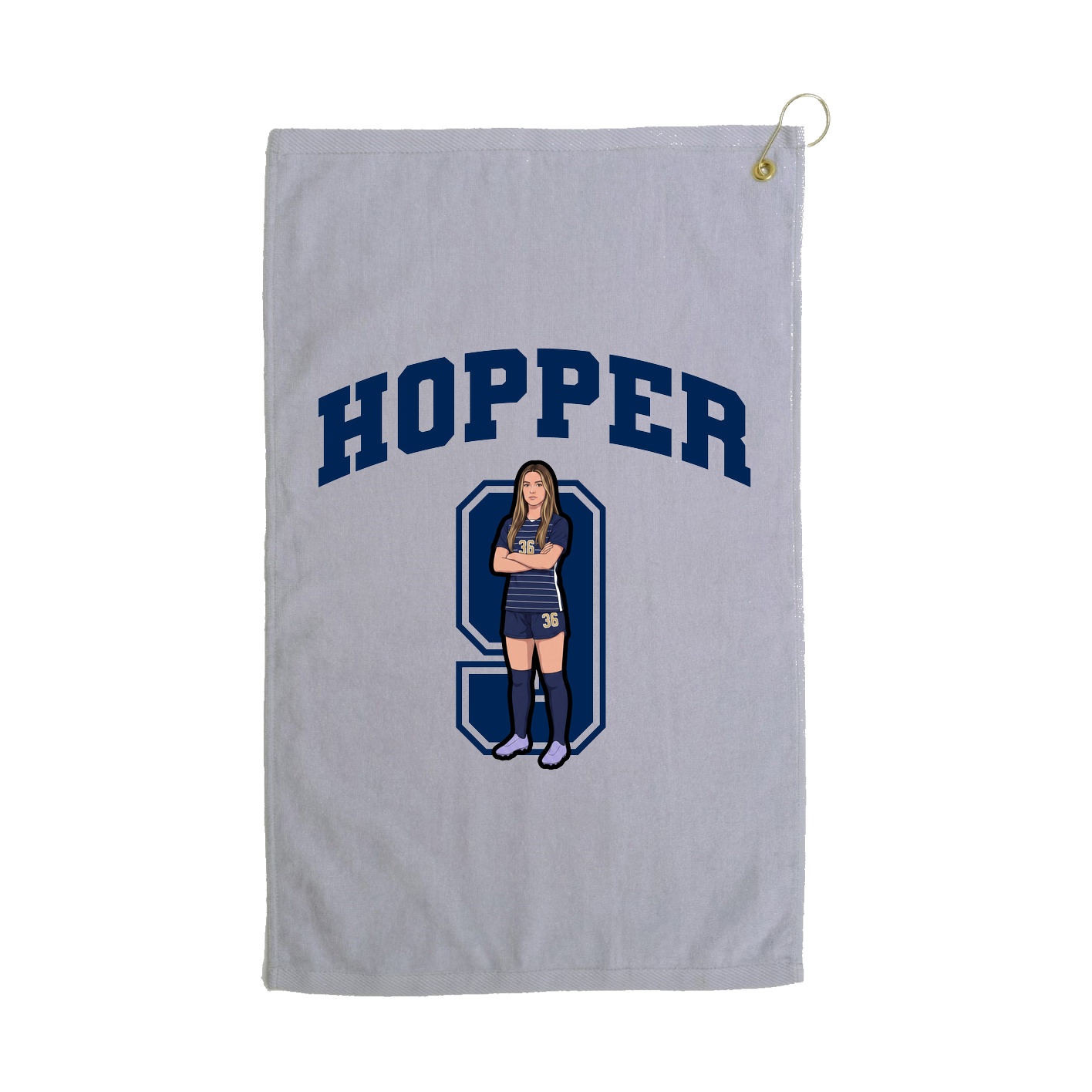 Golf Towel — Number in Grey