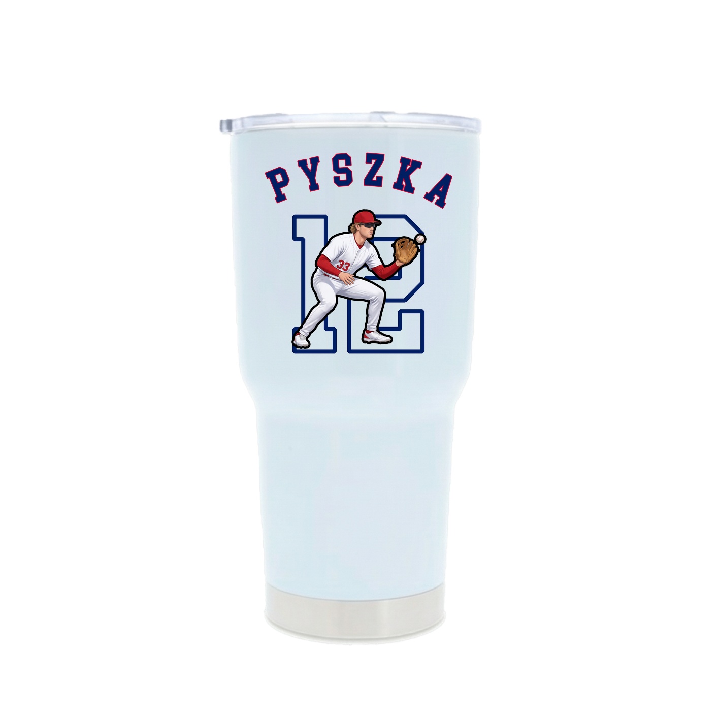 30oz Stainless Steel Tumbler — Shirsey Arch in White