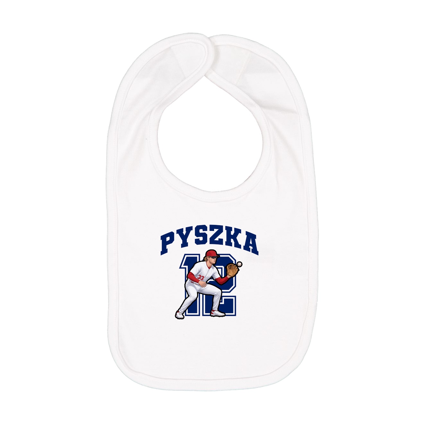 Infant Bib — Number in White