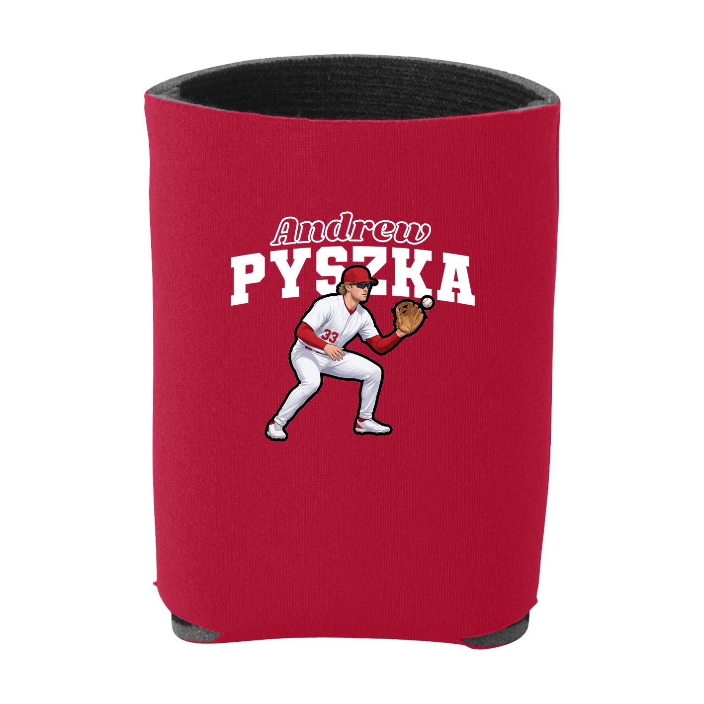 Can Holder — Name Arch in Red