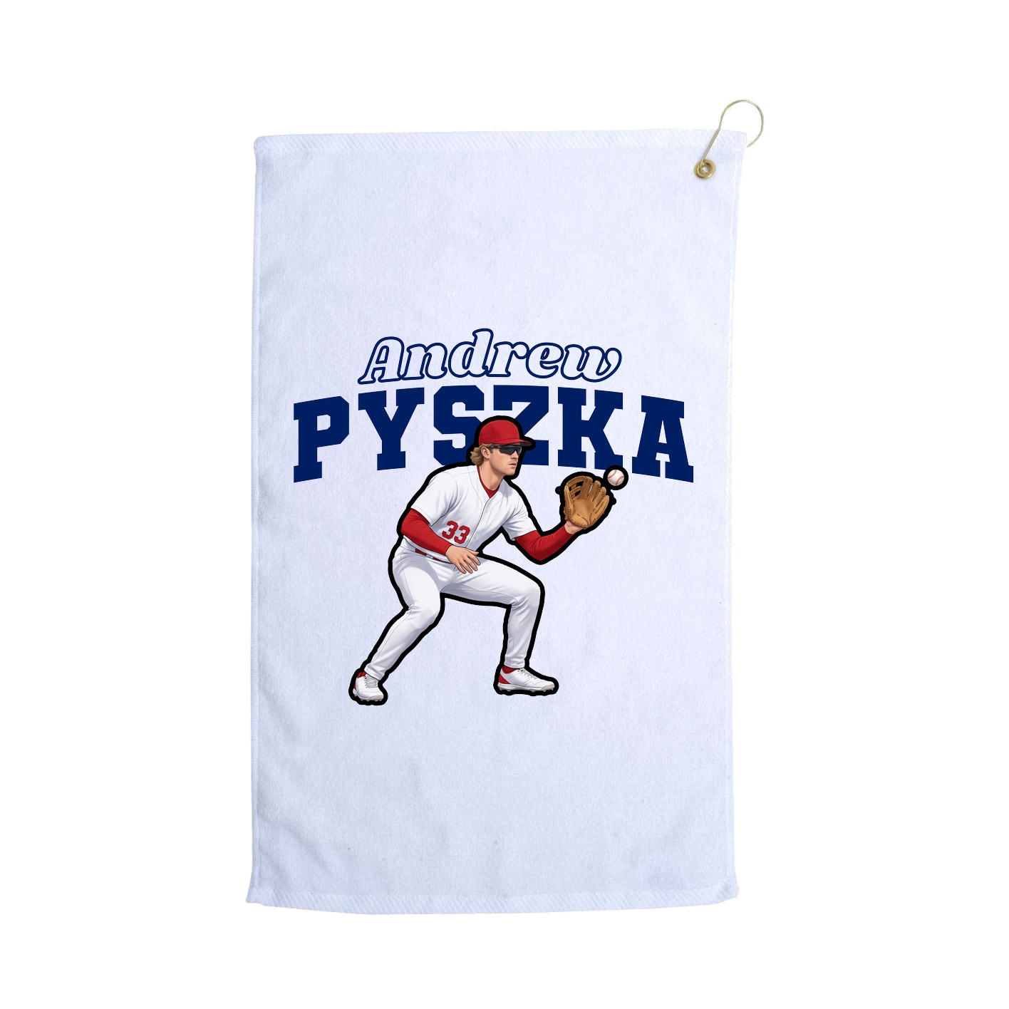 Golf Towel — Name Arch in White