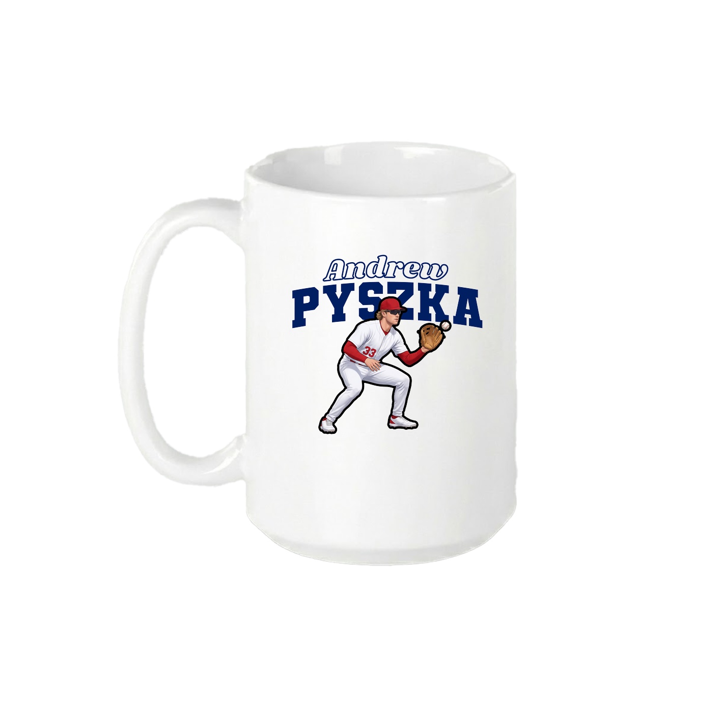 15oz Coffee Mug — Name Arch in White