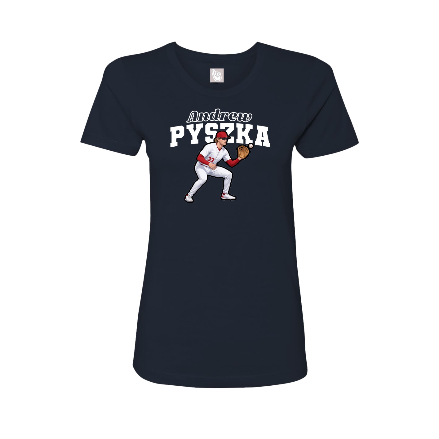 Fitted Women's Tee — Name Arch in Navy