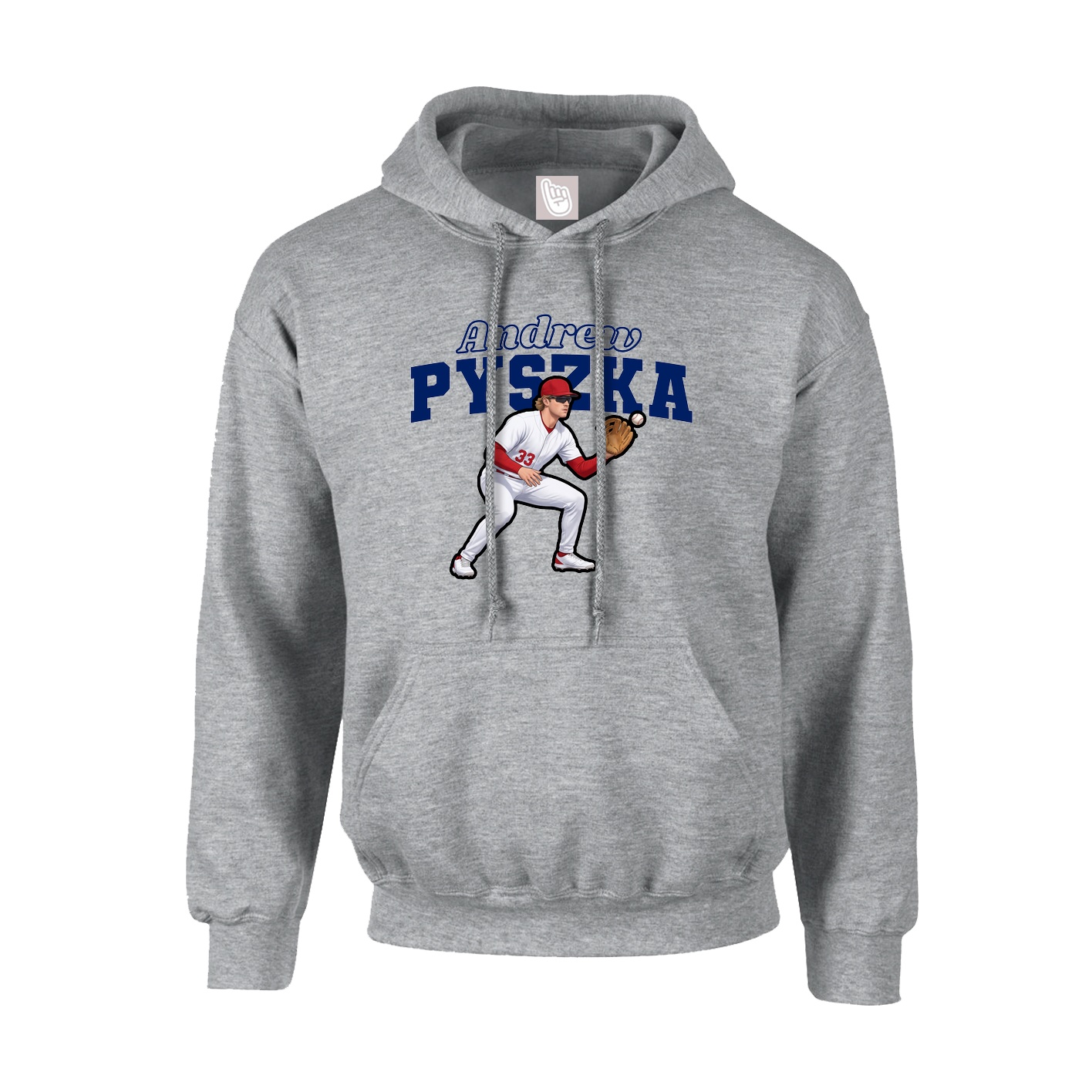 Hoodie — Name Arch in Grey