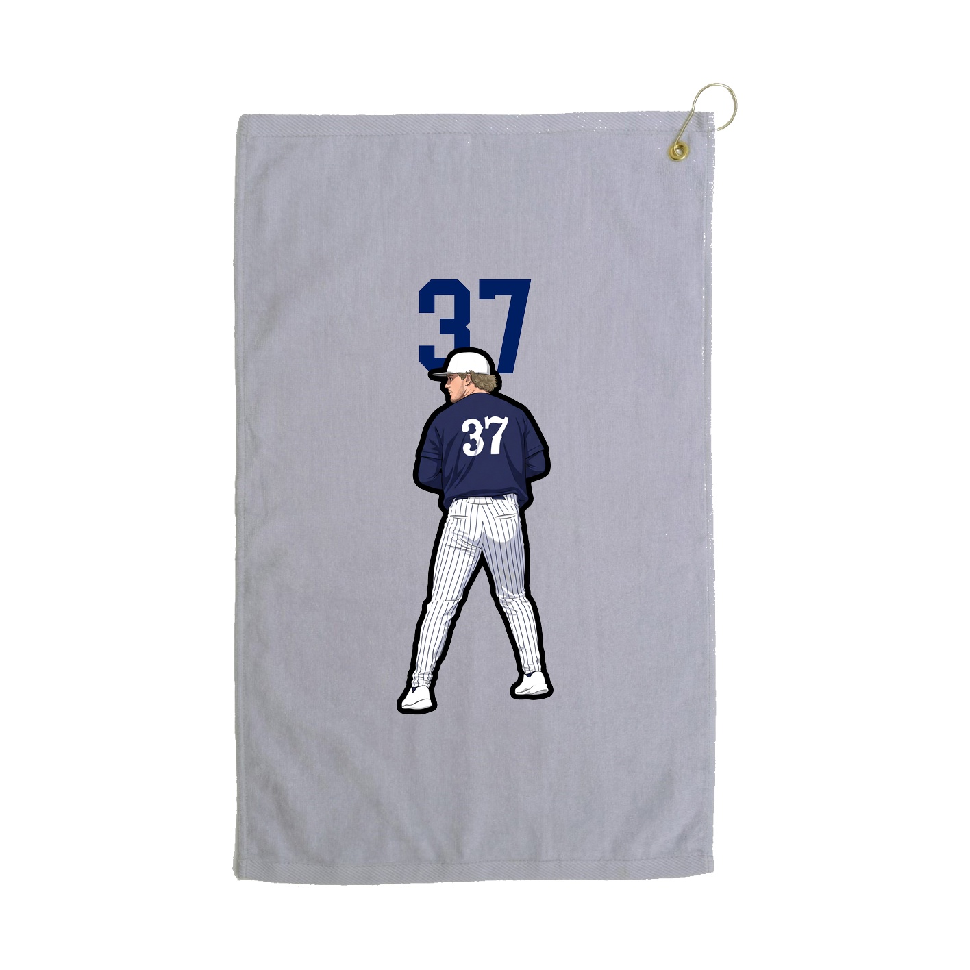 Golf Towel — Number Top in Grey