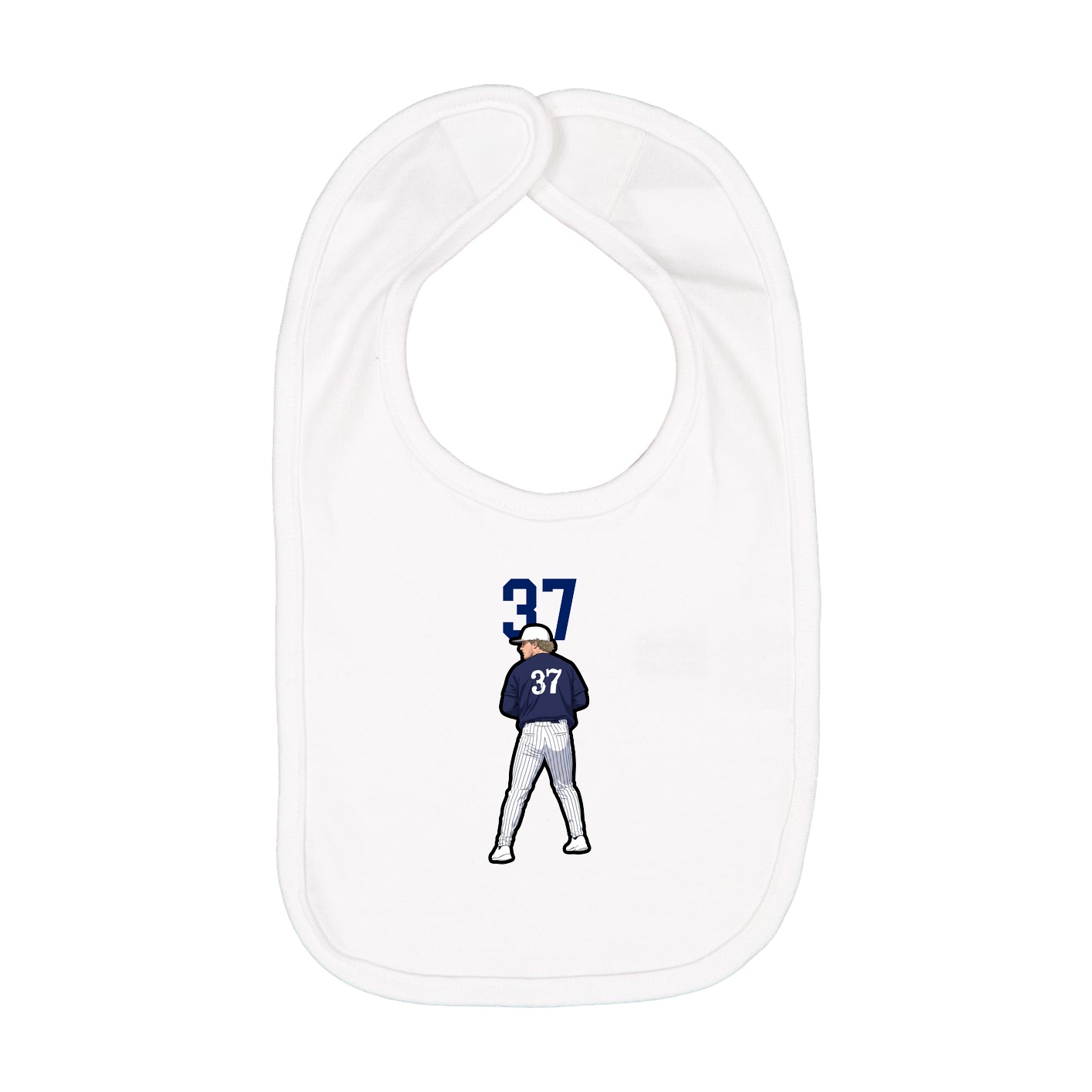 Infant Bib — Number Top in White