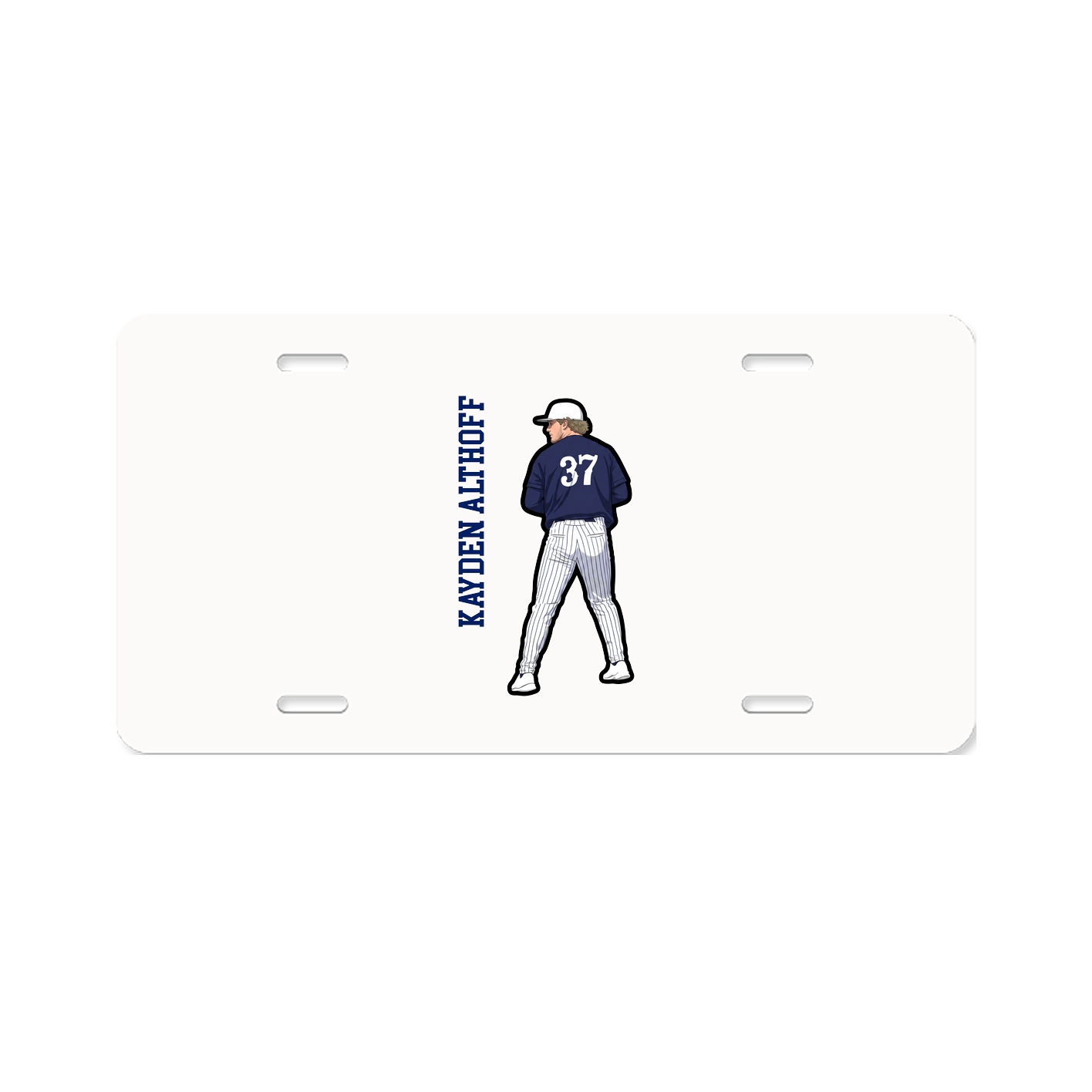 License Plate — Name Vertical in Classic