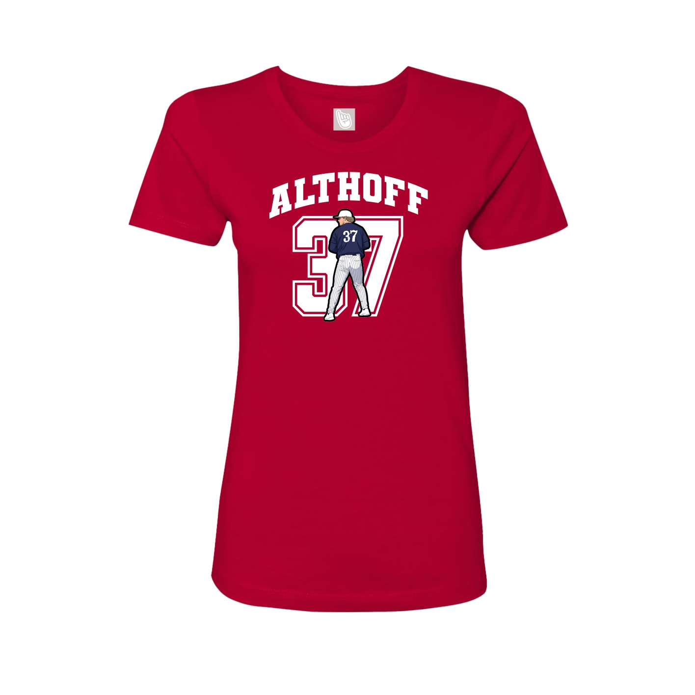 Fitted Women's Tee — Number in Red