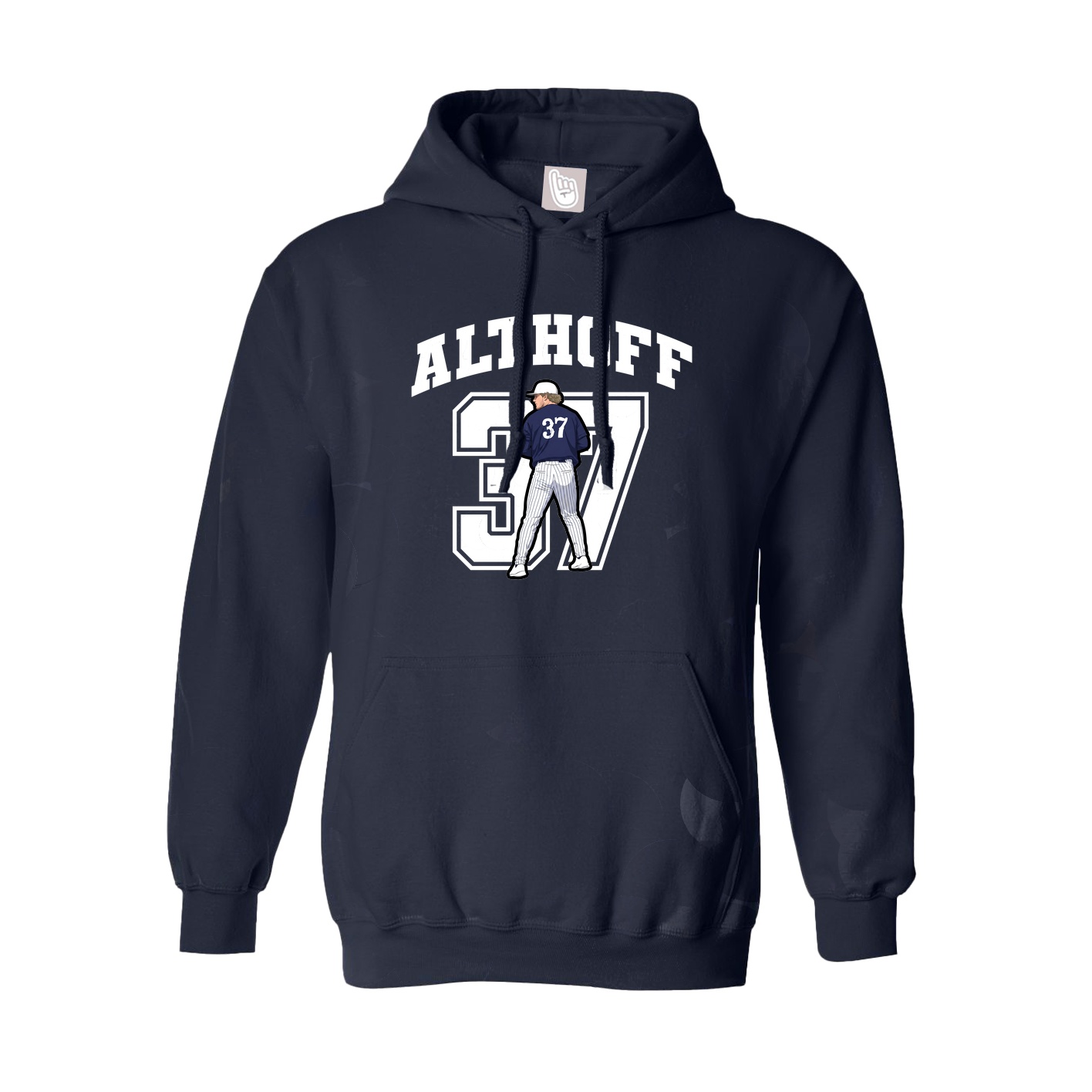 Youth Hoodie — Number in Navy