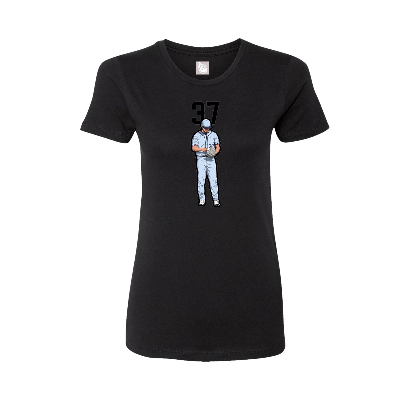 Fitted Women's Tee — Number Top in Black