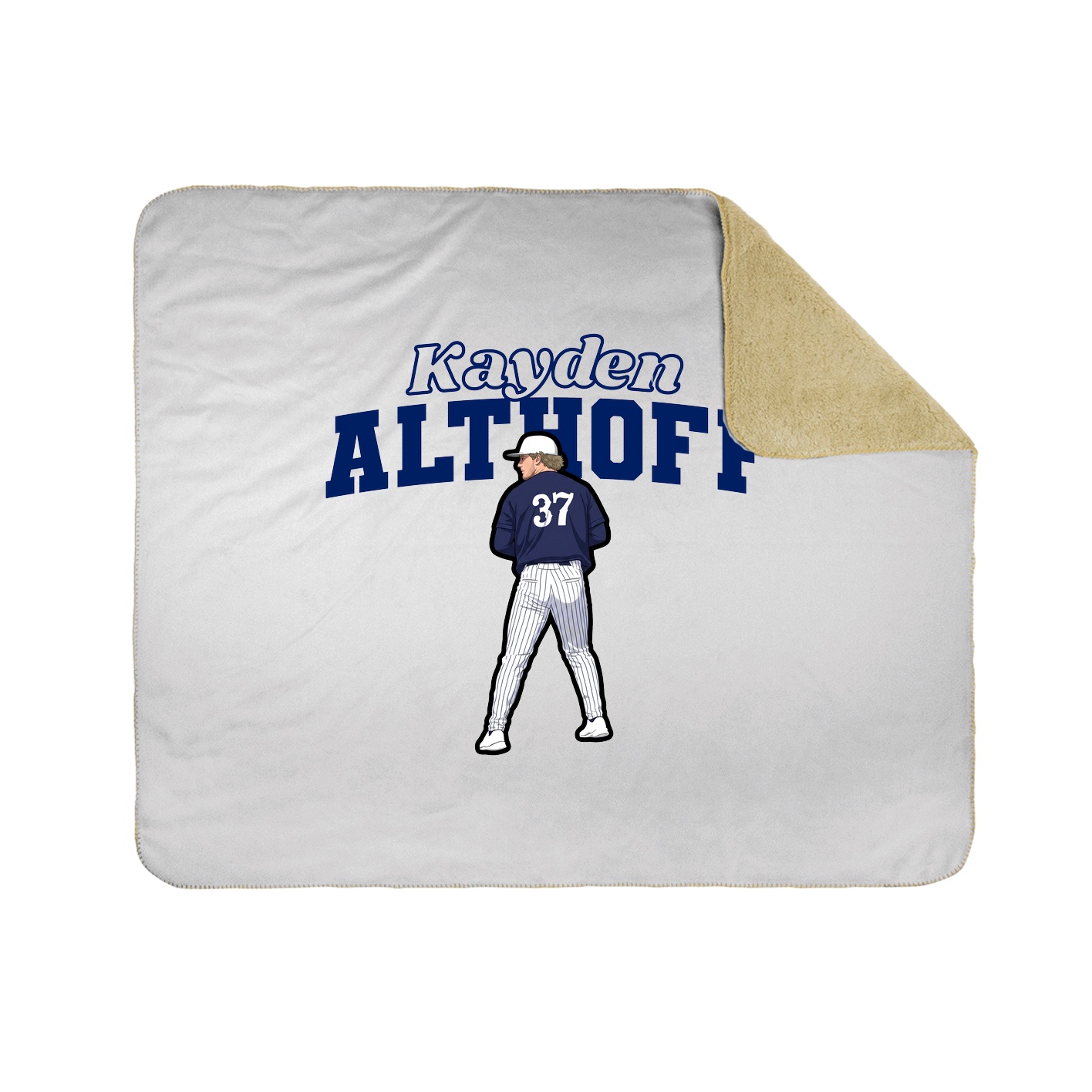 Throw Blanket — Name Arch in White