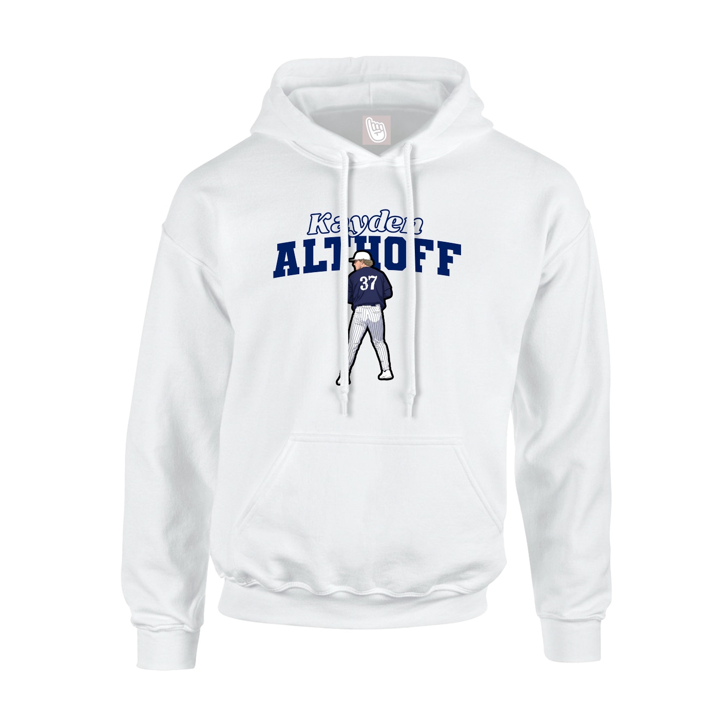 Hoodie — Name Arch in White