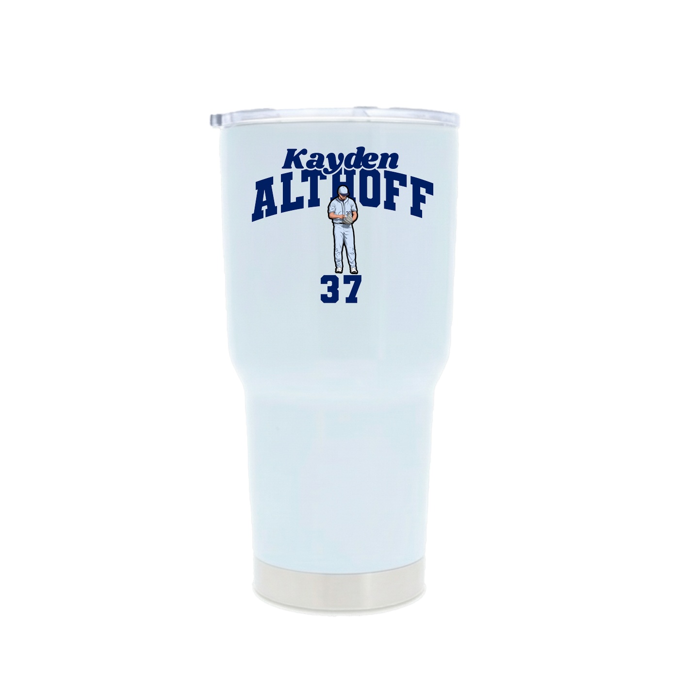 30oz Stainless Steel Tumbler — Signature Arch in White