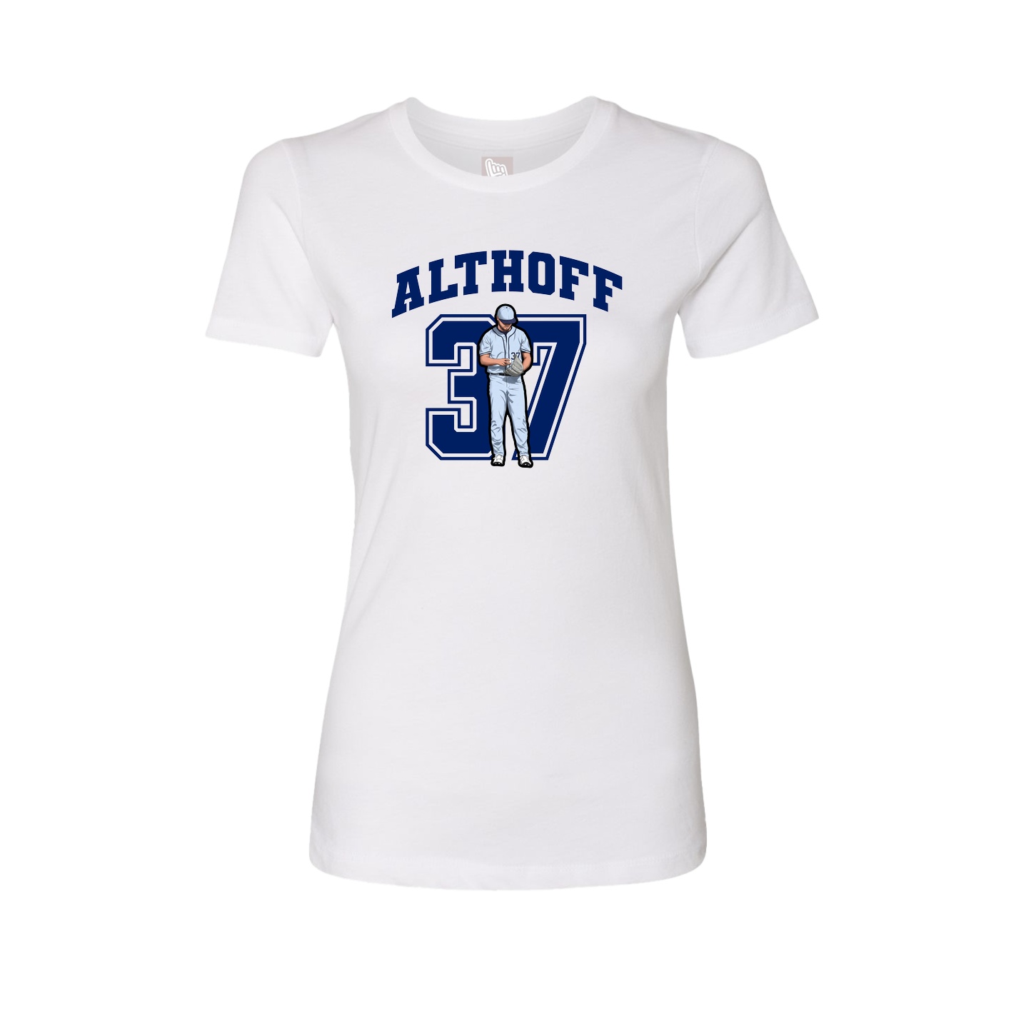 Fitted Women's Tee — Number in White
