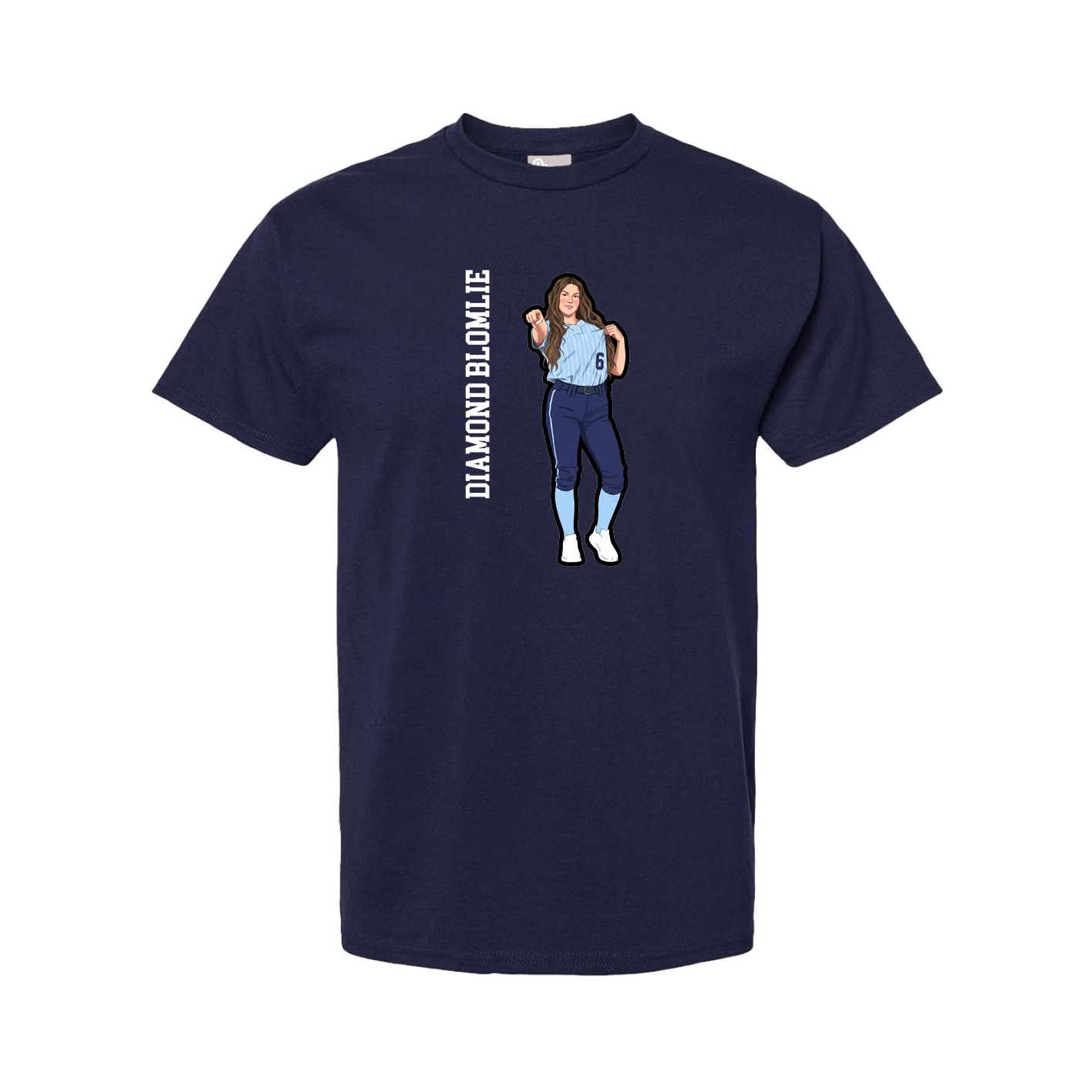 Youth Tee — Name Vertical in Navy