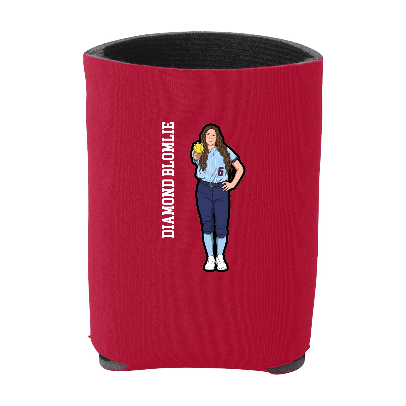 Can Holder — Name Vertical in Red