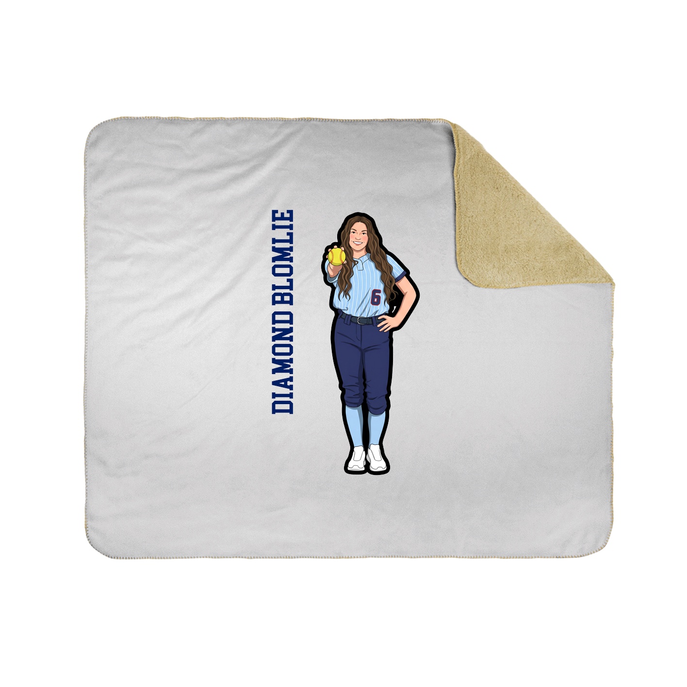 Throw Blanket — Name Vertical in White