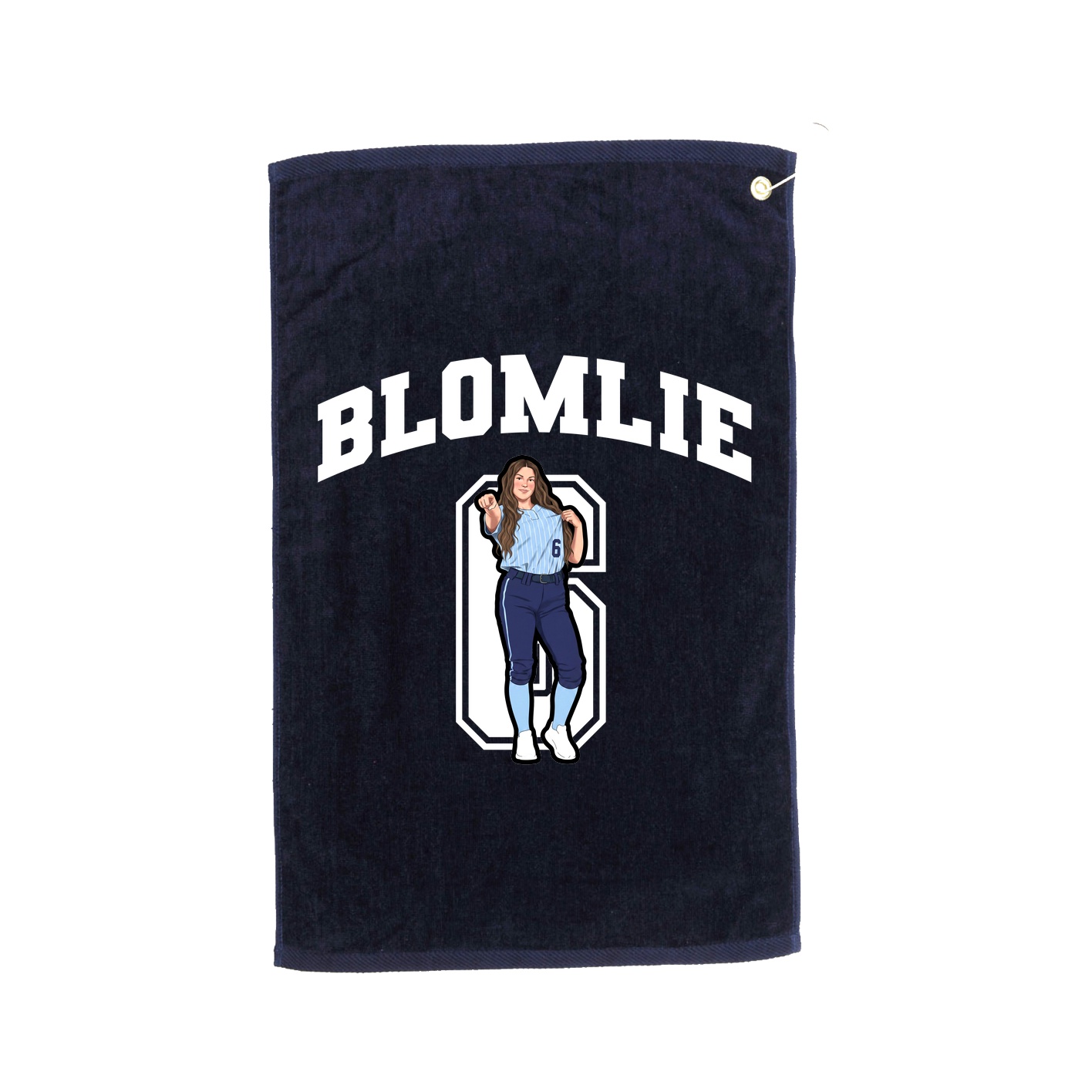 Golf Towel — Number in Navy