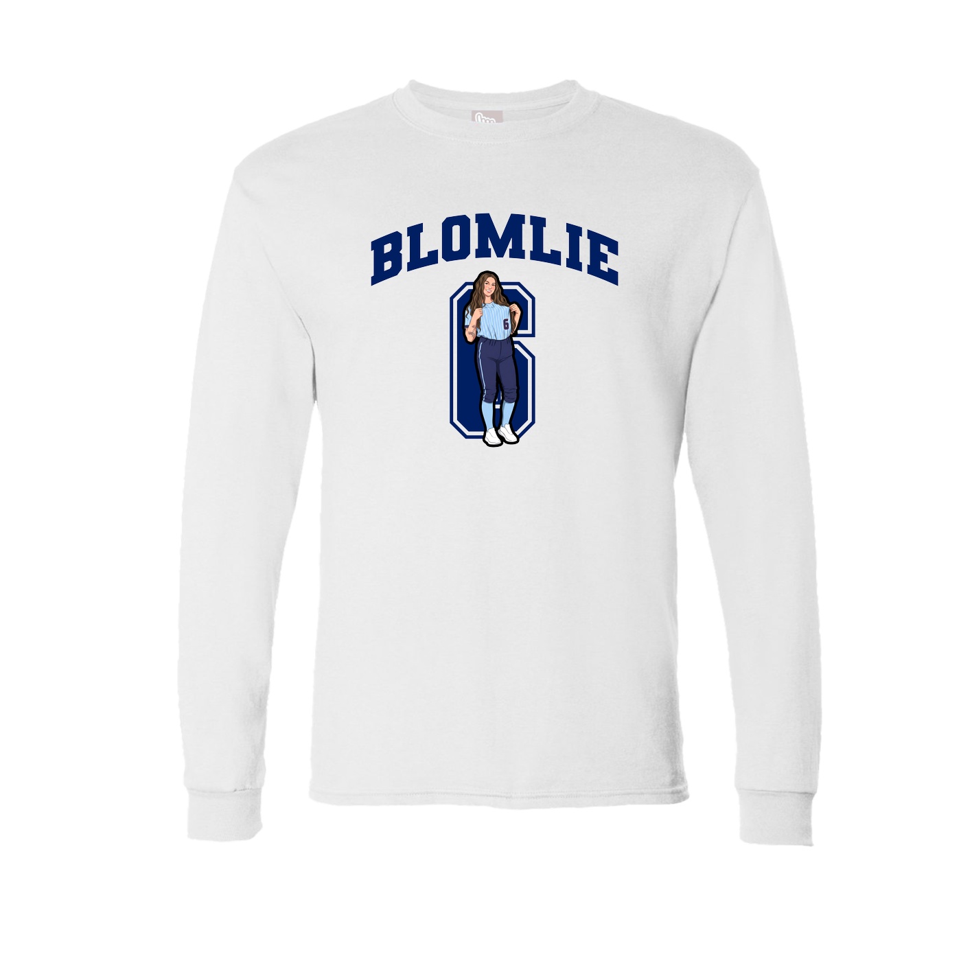 Long Sleeve Tee — Number in White