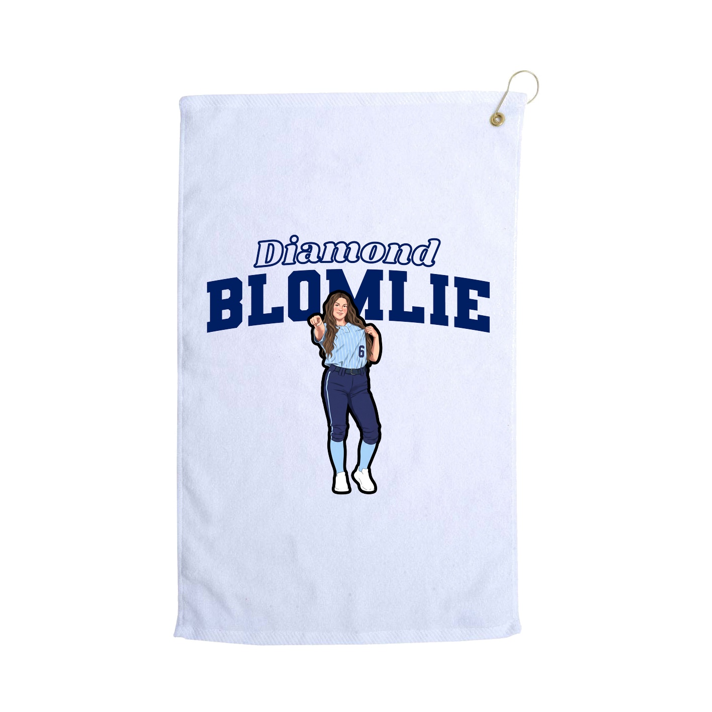Golf Towel — Name Arch in White