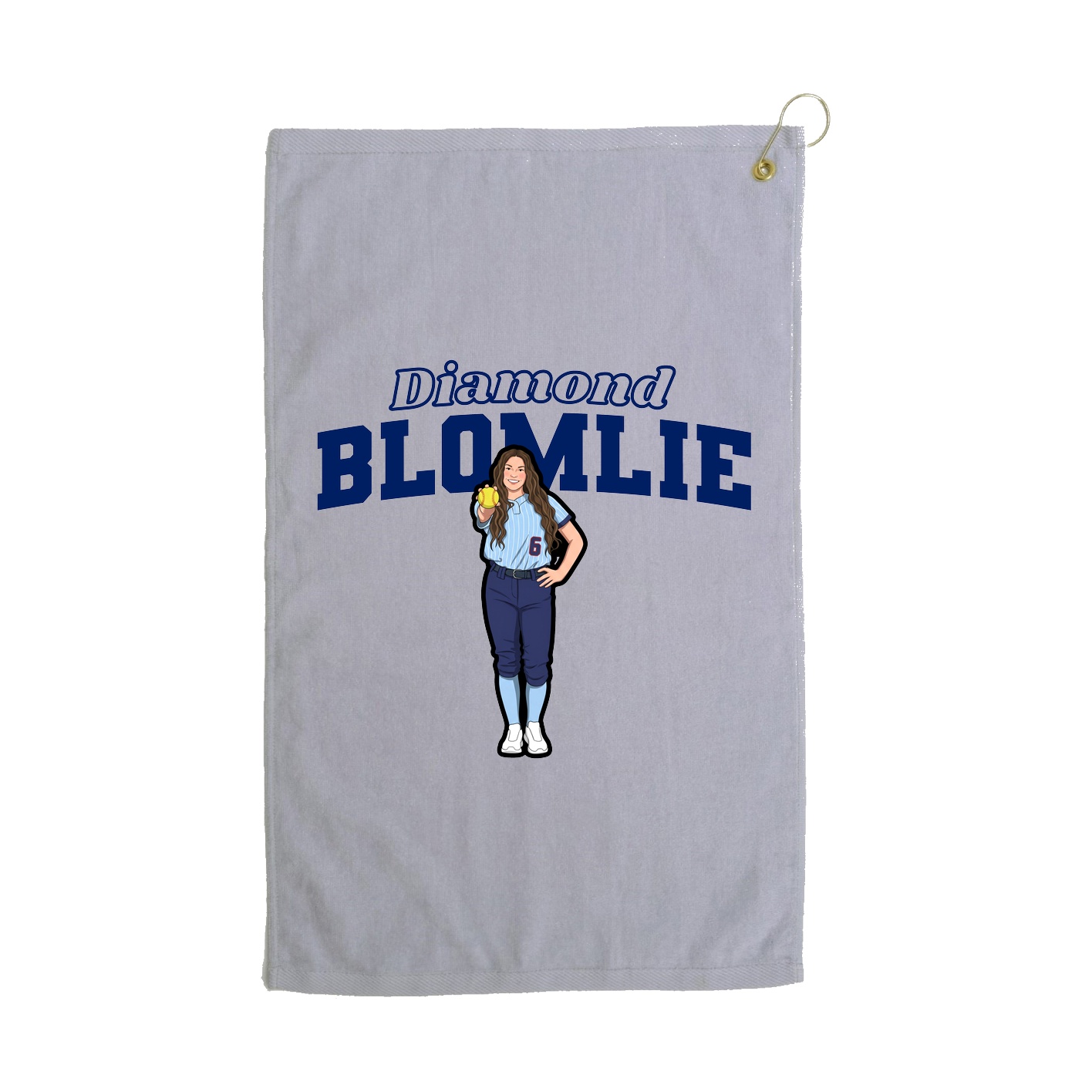 Golf Towel — Name Arch in Grey