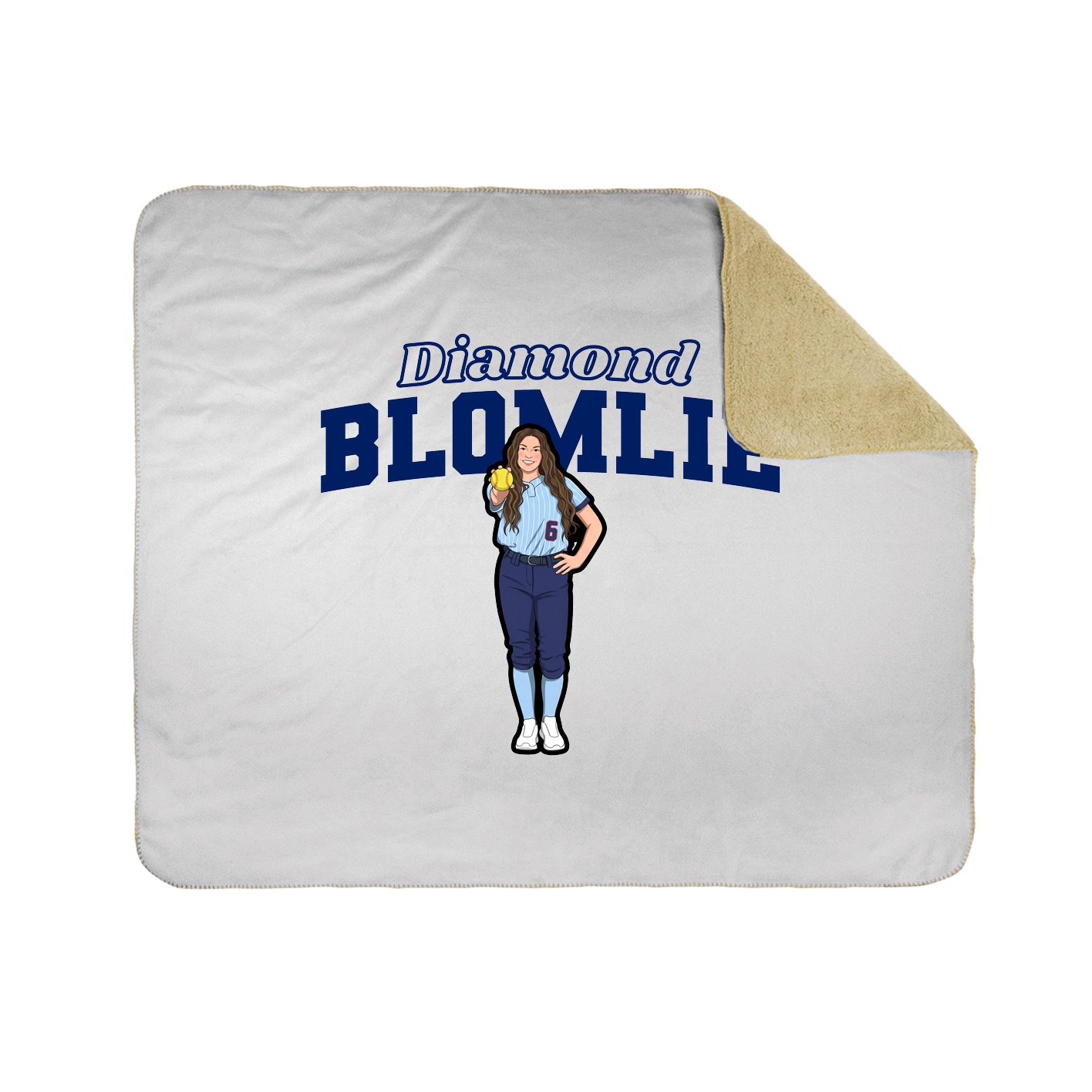 Throw Blanket — Name Arch in White