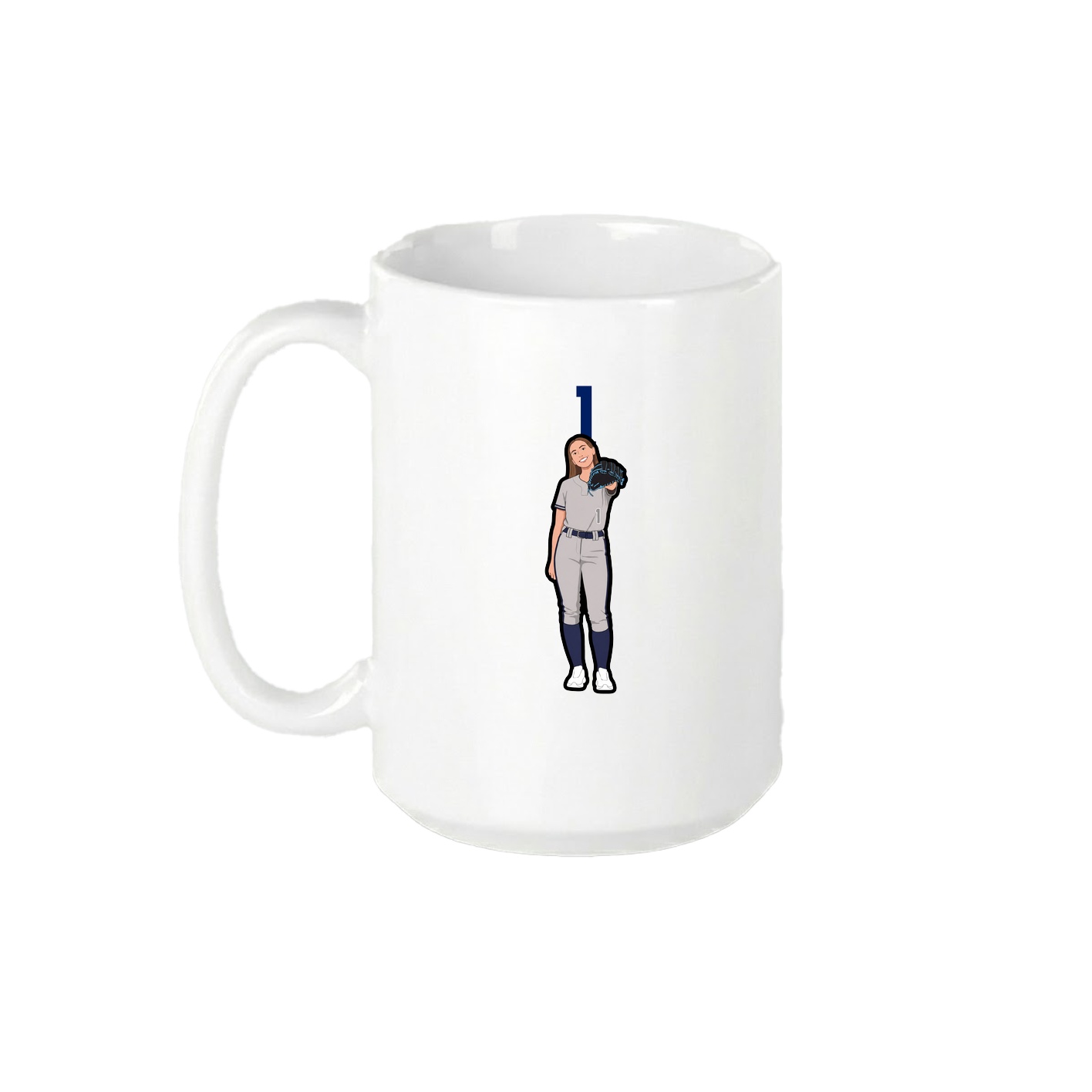 15oz Coffee Mug — Number Top in White