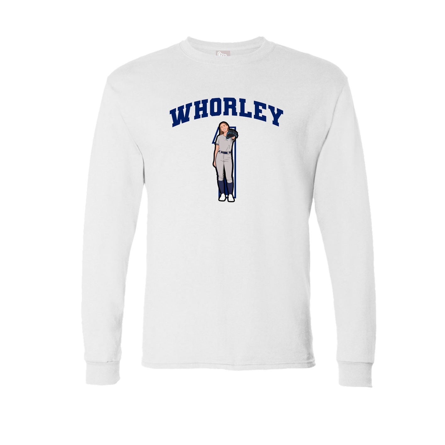 Long Sleeve Tee — Number in White