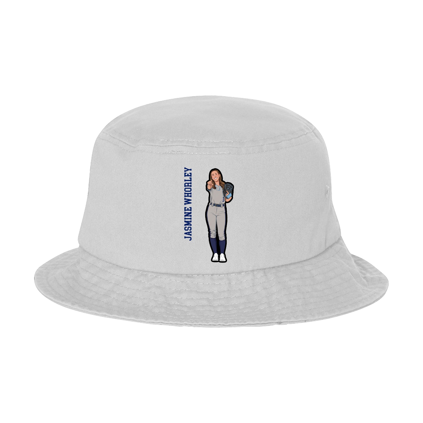 Bucket Cap — Name Vertical in White