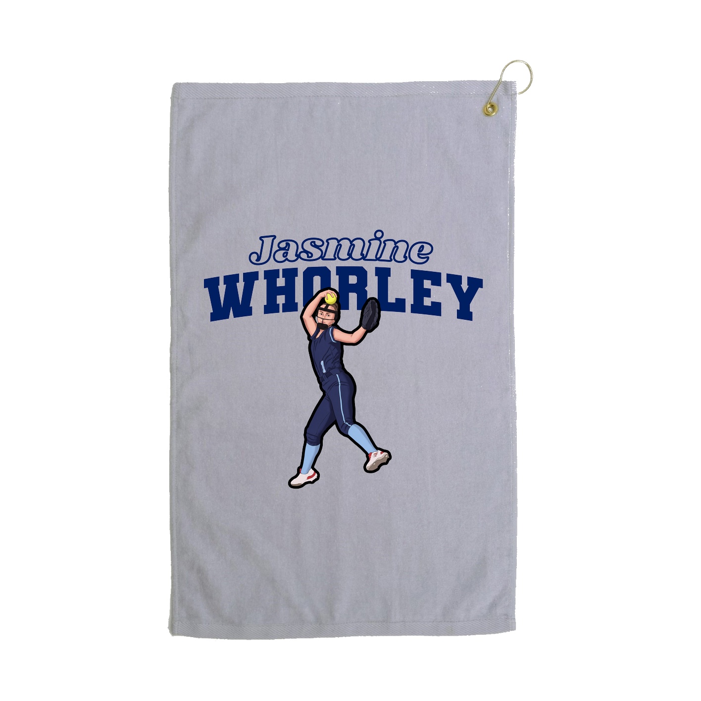 Golf Towel — Name Arch in Grey