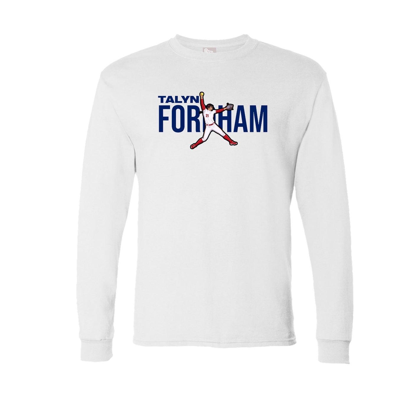 Long Sleeve Tee — Player Name in White