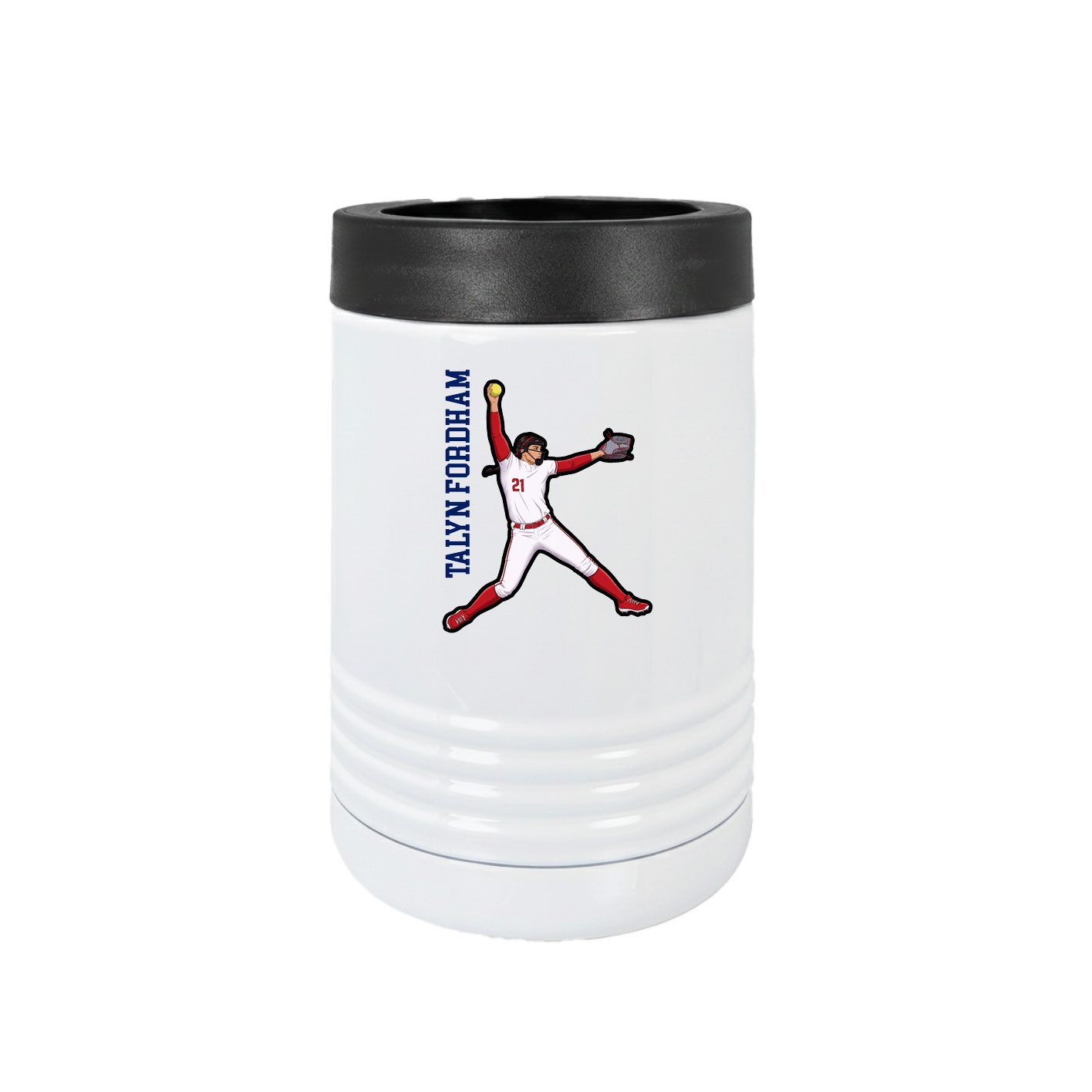 Beverage Holder — Name Vertical in White