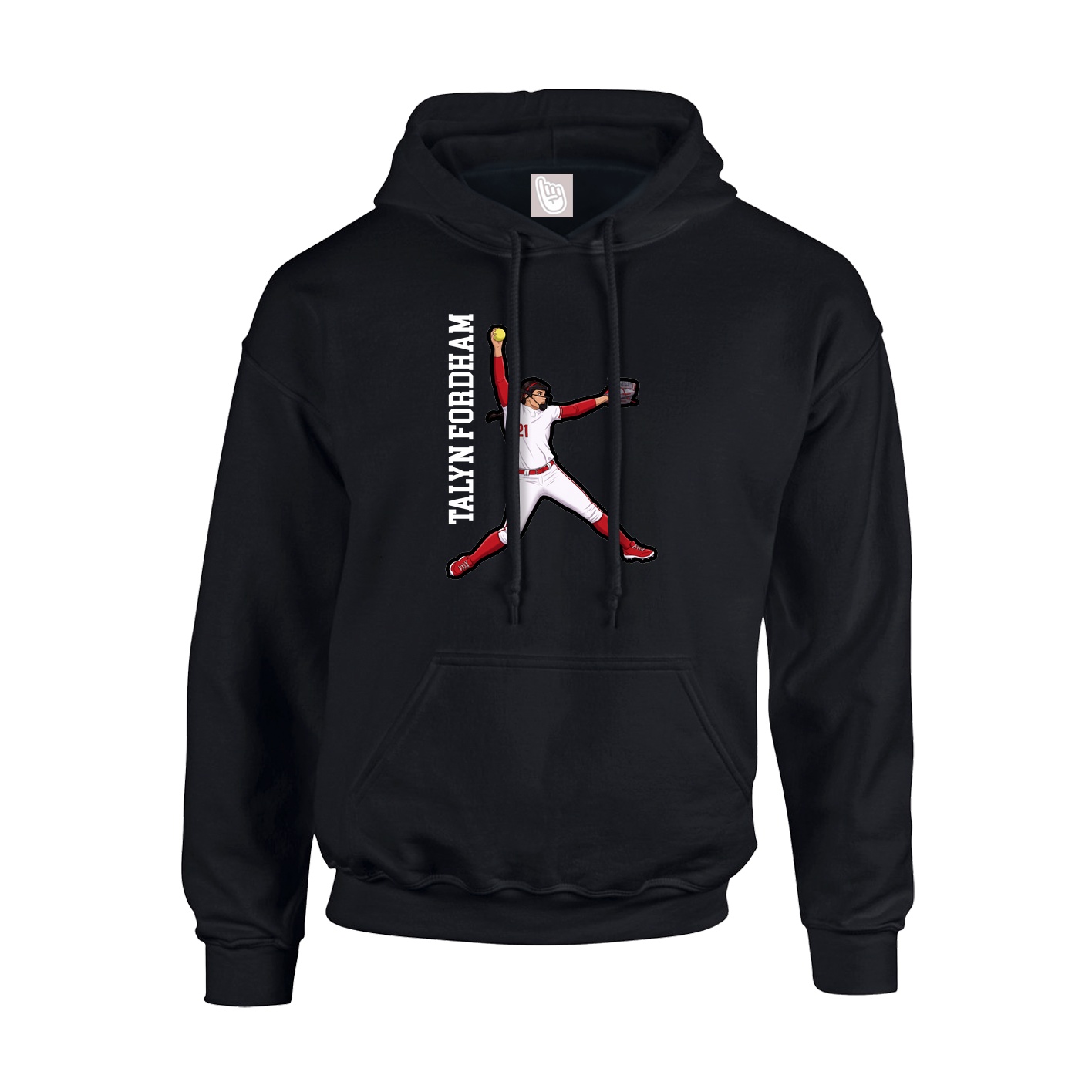 Youth Hoodie — Name Vertical in Black