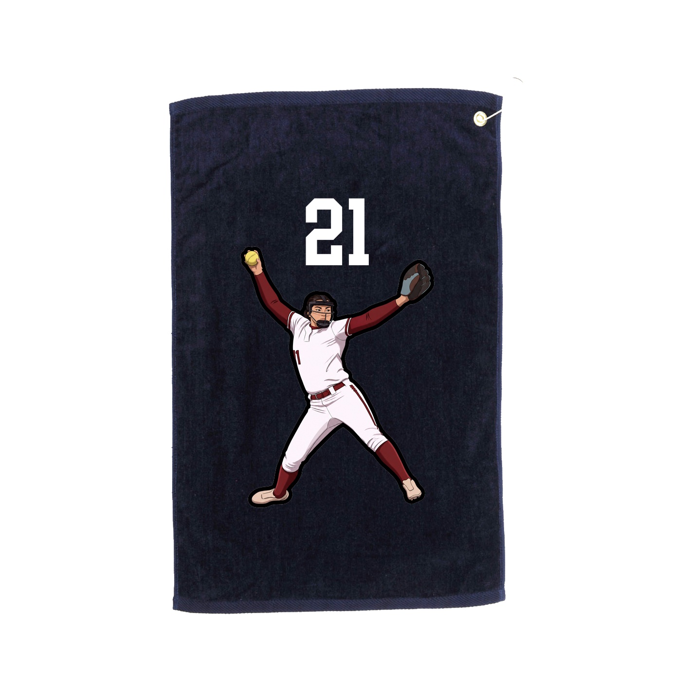 Golf Towel — Number Top in Navy