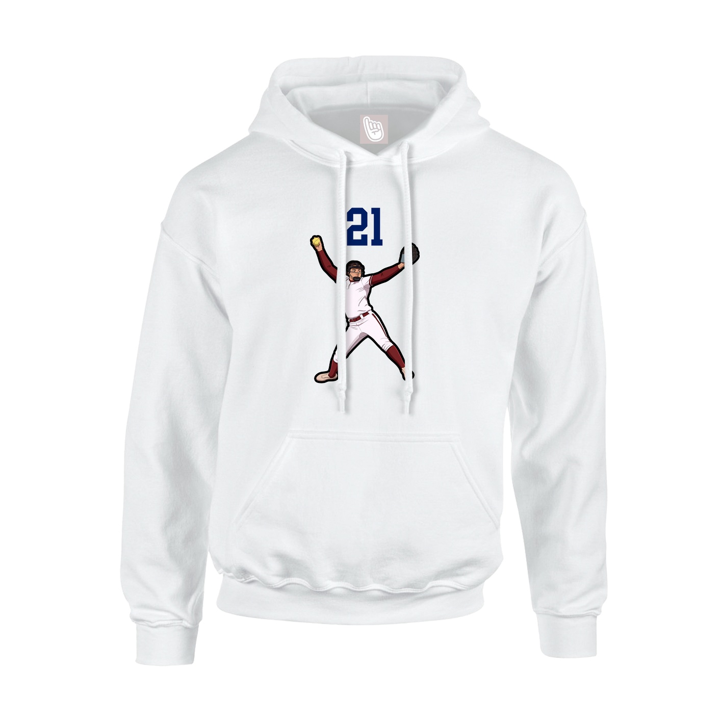 Hoodie — Number Top in White
