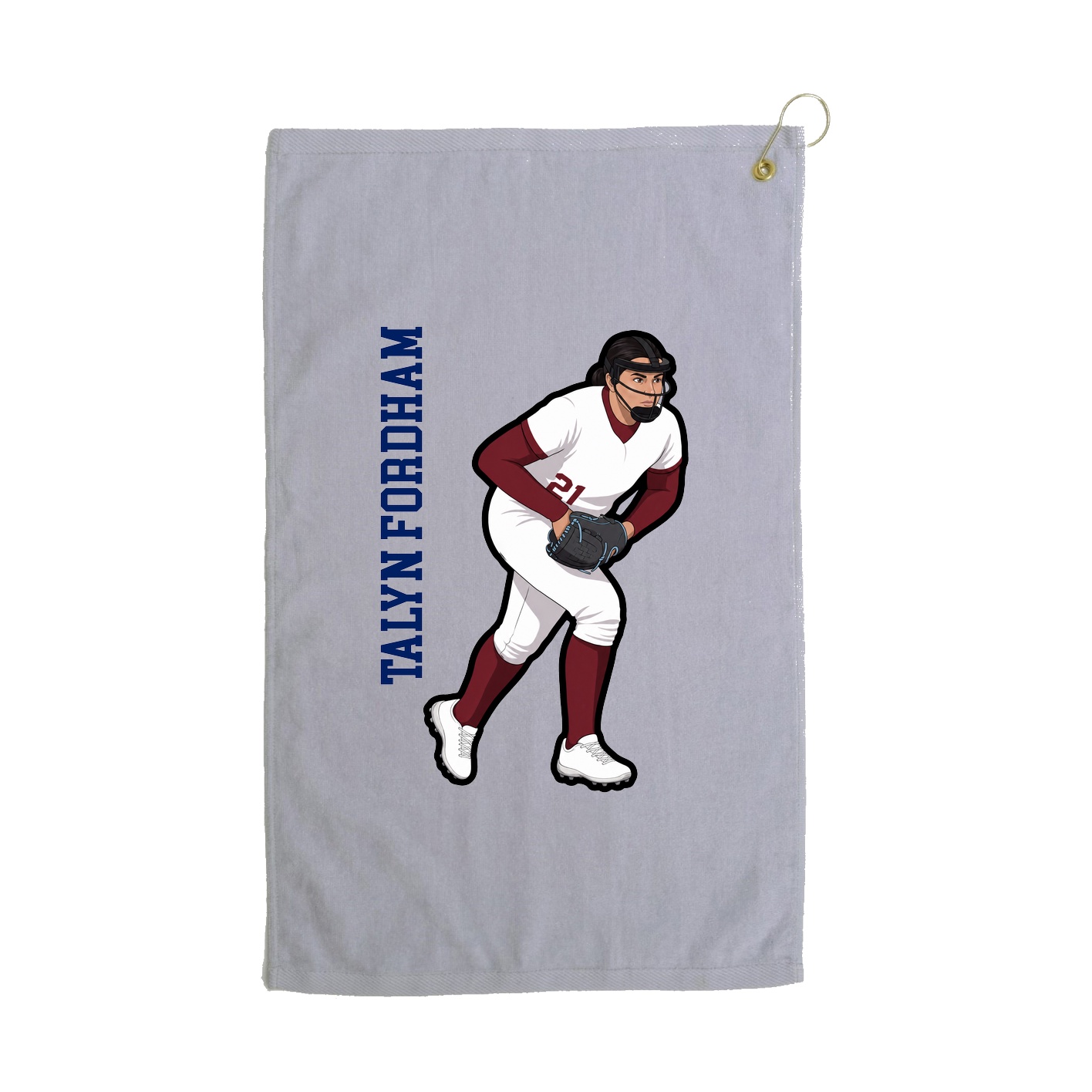 Golf Towel — Name Vertical in Grey