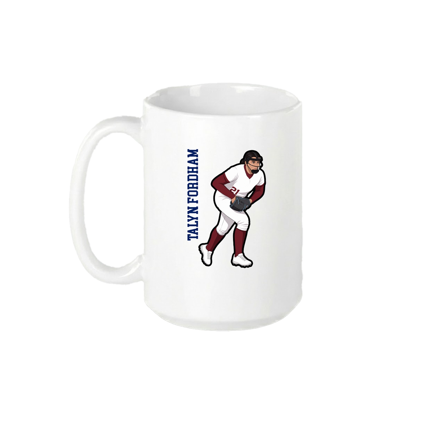 15oz Coffee Mug — Name Vertical in White