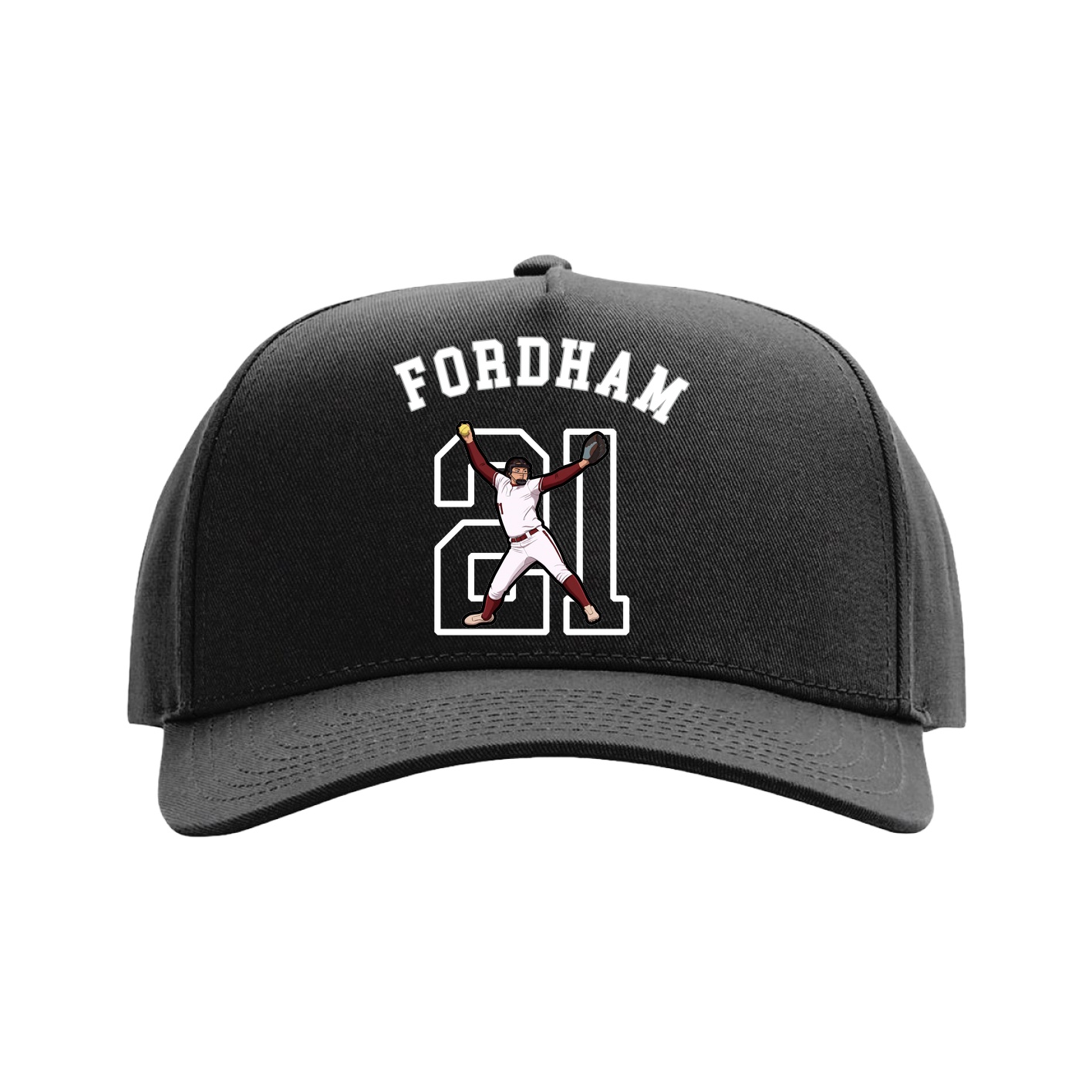 Full Fabric Five-Panel Champ Cap — Shirsey Arch in Black