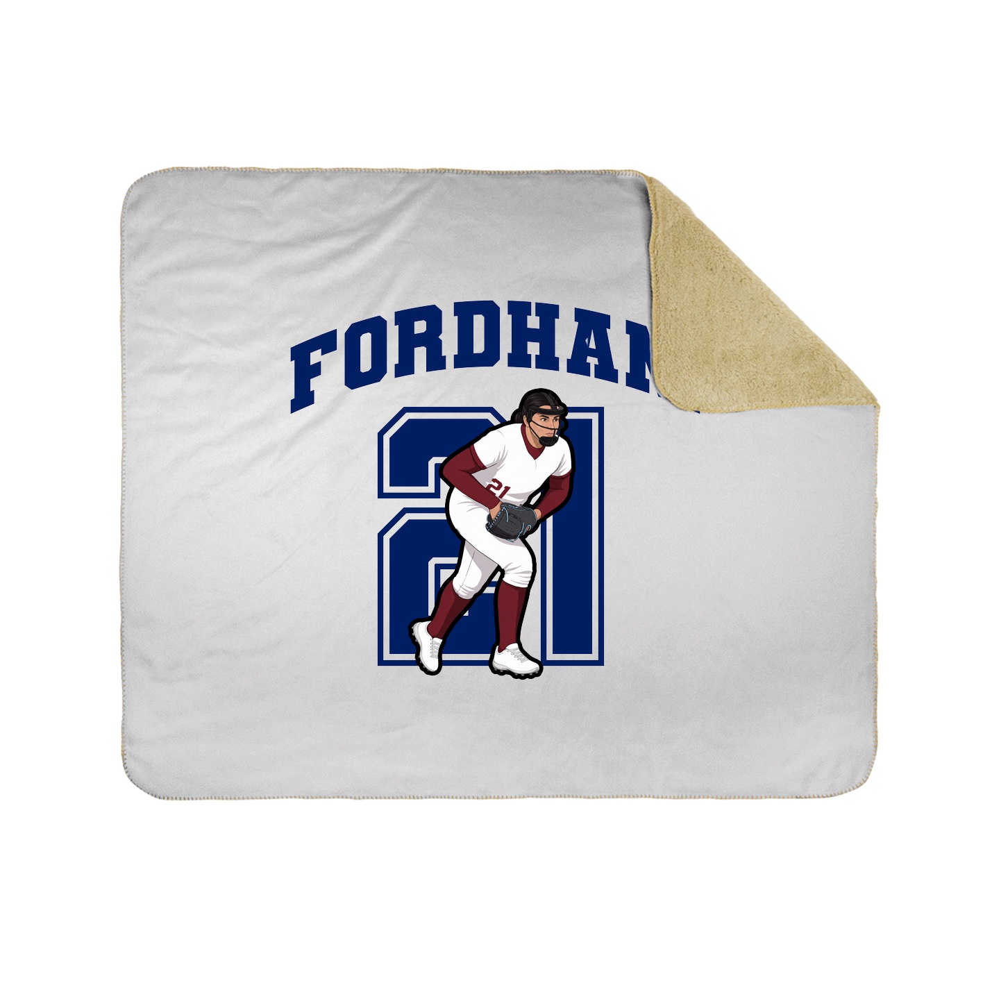Throw Blanket — Number in White