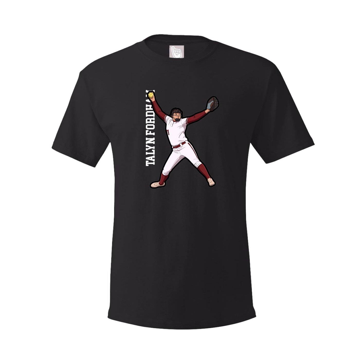 Youth Tee — Name Vertical in Black