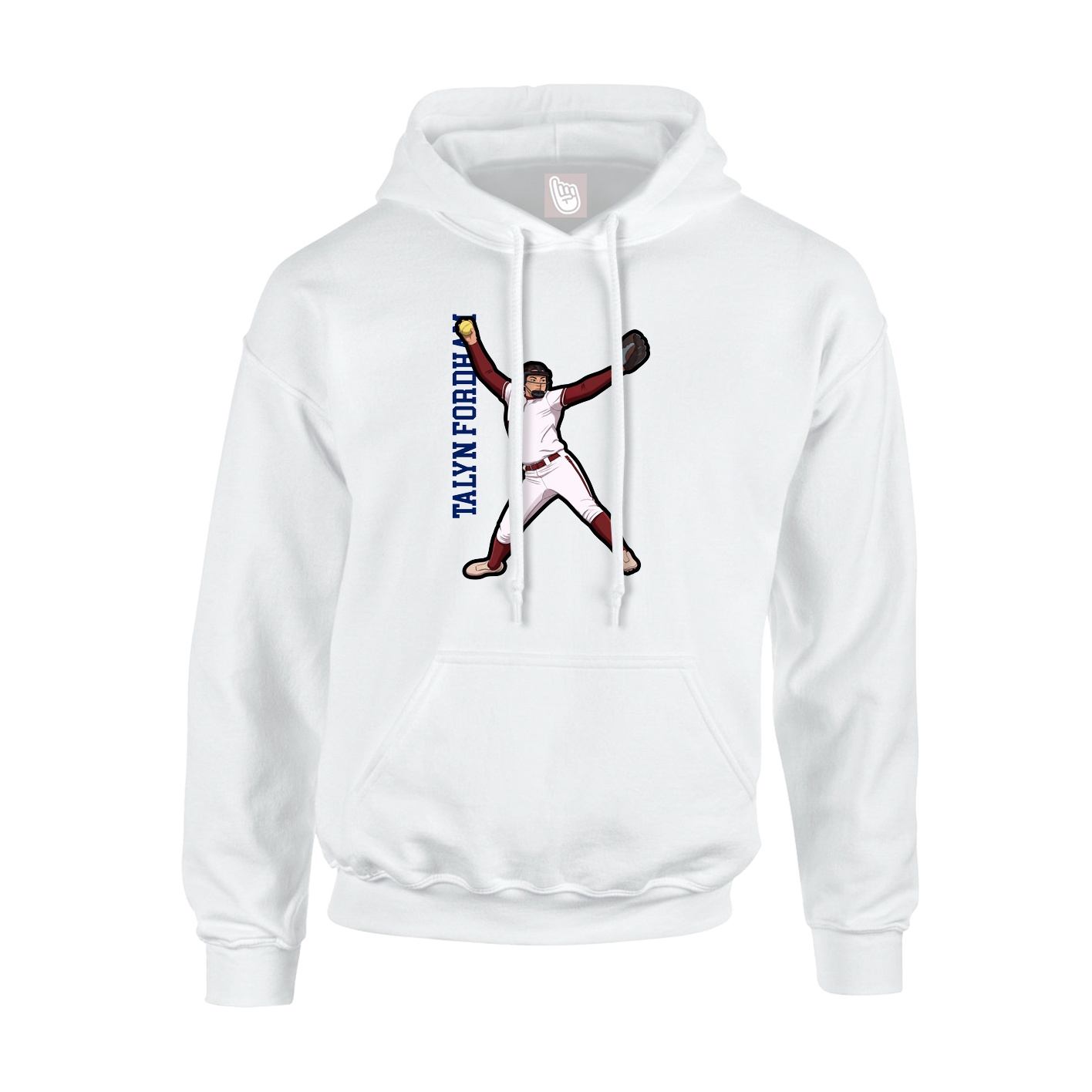 Youth Hoodie — Name Vertical in White