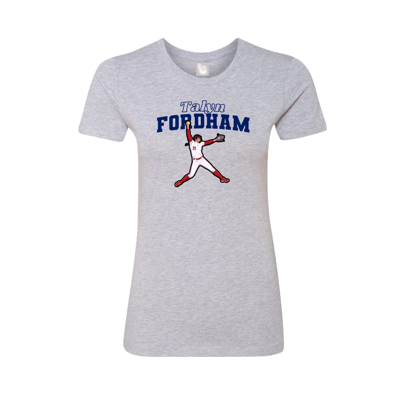 Fitted Women's Tee — Name Arch in Grey